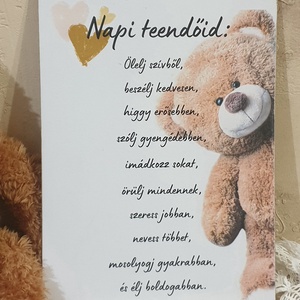 Napi teendőid...macis A4-es tábla - otthon & életmód - dekoráció - kép & falikép - táblakép - Meska.hu