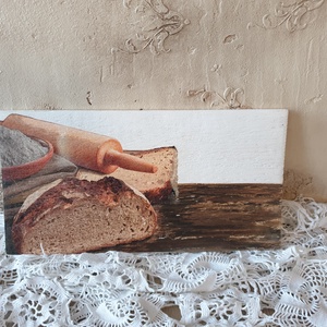 Kenyeres tábla, Otthon & Életmód, Dekoráció, Fali és függő dekoráció, Falra akasztható dekor, Decoupage, transzfer és szalvétatechnika, MESKA