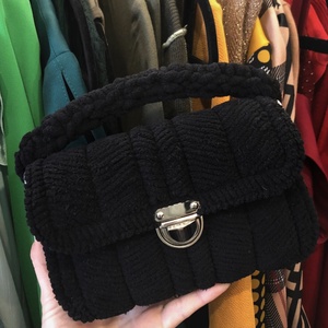 Fekete kanava kistáska, Táska & Tok, Kézitáska & válltáska, Alkalmi táska, Horgolás, MESKA