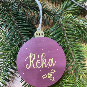 Falap karácsonyfadísz - NÉVRE SZÓLÓ BORDÓ-ARANY - karácsony - karácsonyi lakásdekoráció - karácsonyfadíszek - Meska.hu