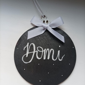 NÉVRE SZÓLÓ FEKETE-FEHÉR falap karácsonyfadísz - karácsony - karácsonyi lakásdekoráció - karácsonyfadíszek - Meska.hu