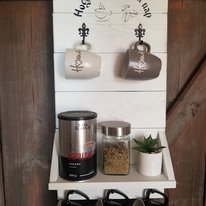 Egyedi fali kávéspolc és bögretartó  - otthon & életmód - bútor - polc - Meska.hu