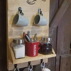 Egyedi fali kávéspolc és bögretartó  - otthon & életmód - bútor - polc - Meska.hu