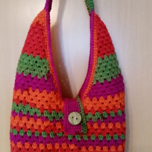TAVASZI VÁLLRA AKASZTHATÓ EXTRAVAGÁNS BIG BAG/TÁSKA/SZATYOR, Táska & Tok, Kézitáska & válltáska, Válltáska, Horgolás, MESKA