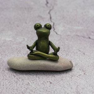Meditáló béka/Namaste, Otthon & Lakás, Dekoráció, Dísztárgy, Gyurma, Meska