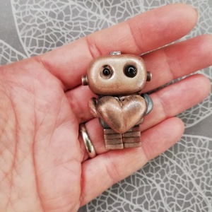 Steampunk szerelmes robot süthető gyurmából/Valenti napi robot szivecskével - Meska.hu