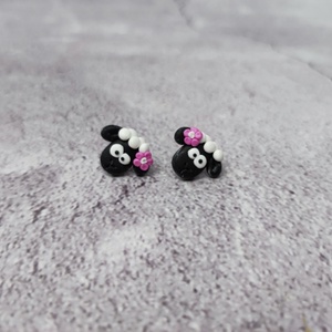 Bárány bedugós polymer clay fülbevaló/ bari süthető gyurma füli - Meska.hu