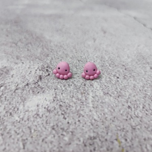 Polip bedugós polymer clay fülbevaló/ polip süthető gyurma füli, Ékszer, Fülbevaló, Pötty fülbevaló, Ékszerkészítés, Gyurma, Meska