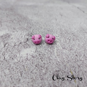 Malac bedugós polymer clay fülbevaló/ Röfi pofi és hátsó süthető gyurma füli - ékszer - fülbevaló - pötty fülbevaló - Meska.hu