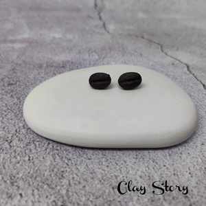 Kávé és bögre bedugós polymer clay fülbevaló/ kávésbögre süthető gyurma füli - ékszer - fülbevaló - pötty fülbevaló - Meska.hu