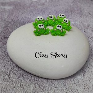 Béka polymer clay fülbevaló/ Békuci süthető gyurma füli - ékszer - fülbevaló - pötty fülbevaló - Meska.hu