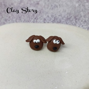 Kutya és csont polymer clay fülbevaló/Kutyus és kutyaház süthető gyurma füli - ékszer - fülbevaló - pötty fülbevaló - Meska.hu