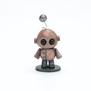 Steampunk szerelmes robot süthető gyurmából/Valenti napi robot szivecskével, Otthon & Lakás, Dekoráció, Asztal és polc dekoráció, Asztaldísz, Gyurma, Festészet, Meska