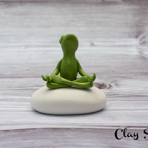 Nagy Meditáló béka/Namaste - otthon & életmód - dekoráció - dísztárgy - Meska.hu