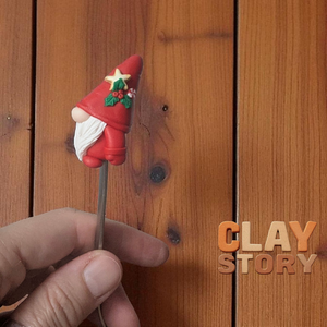 Süthető gyurmával díszített teáskanál/Karácsonyi manóval díszített kanál  - otthon & életmód - konyhafelszerelés, tálalás - tálalás - kanál & villa - Meska.hu