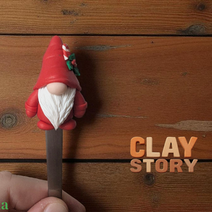 Süthető gyurmával díszített teáskanál/Karácsonyi manóval díszített kanál  - otthon & életmód - konyhafelszerelés, tálalás - tálalás - kanál & villa - Meska.hu