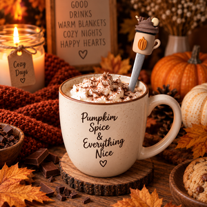 Csokis Pumpkin Spice kiskanál � tökös, kézzel készített gyurmadísszel - otthon & életmód - konyhafelszerelés, tálalás - tálalás - kanál & villa - Meska.hu