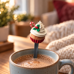 Karácsonyi díszkanál süthető gyurmából � bögrés vagy cupcake mintával - Meska.hu