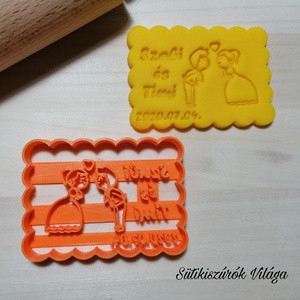 Egyedi esküvői sütikiszúró - keksz, mézeskalács, linzer sütemény szaggató  -  - Meska.hu