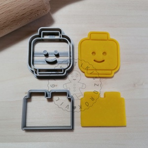 Lego fej és kocka - süteménykiszúró forma, sütipecsét. Linzer, mézeskalács, keksz kiszúró, Otthon & Életmód, Sütikiszúró, Konyhafelszerelés, tálalás, Sütés, főzés, Mindenmás, Mézeskalácssütés, MESKA