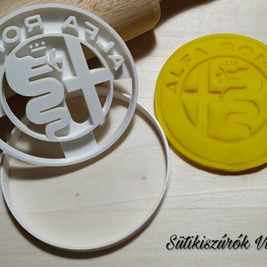 Alfa Romeo logo- süteménykiszúró forma, sütipecsét. Linzer, mézeskalács, keksz kiszúró, Otthon & Életmód, Konyhafelszerelés, tálalás, Sütikiszúró, Sütés, főzés, Mindenmás, Mézeskalácssütés, MESKA