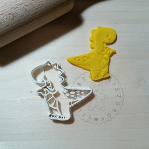 Cuki T-Rex - süteménykiszúró forma, sütipecsét. Linzer, mézeskalács, keksz kiszúró, Otthon & Lakás, Konyhafelszerelés, tálalás, Sütikiszúró, Sütés, főzés, Mindenmás, Mézeskalácssütés, Meska