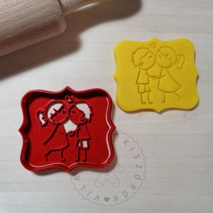Szerelmes pár - süteménykiszúró forma, sütipecsét. Sütikiszúró. Linzer, mézeskalács, keksz kiszúró, Otthon & Lakás, Konyhafelszerelés, tálalás, Sütikiszúró, Sütés, főzés, Mindenmás, Mézeskalácssütés, Meska