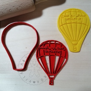 Egyedi esküvői hőlégballon süteménykiszúró forma, sütipecsét. Sütikiszúró. Linzer, mézeskalács, keksz kiszúró - otthon & életmód - konyhafelszerelés, tálalás - sütés, főzés - sütikiszúró - Meska.hu