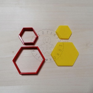 Hexagon alakú süthető gyurma kiszúrók - polymerclay, kiszúró, kellék - otthon & életmód - konyhafelszerelés, tálalás - sütés, főzés - sütikiszúró - Meska.hu