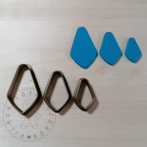 Szögletes csepp alakú süthető gyurma kiszúrók (3db) - polymerclay, kiszúró, kellék, Otthon & Életmód, Konyhafelszerelés, tálalás, Sütikiszúró, Sütés, főzés, Mindenmás, Ékszerkészítés, MESKA