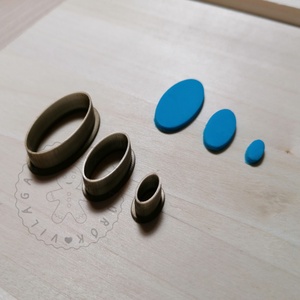 Ovális alakú süthető gyurma kiszúrók (3db) - polymerclay, kiszúró, kellék - otthon & életmód - konyhafelszerelés, tálalás - sütés, főzés - sütikiszúró - Meska.hu