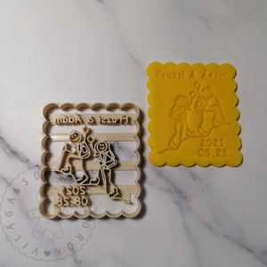 Egyedi, túrázós esküvői süteménykiszúró forma, sütipecsét. Sütikiszúró. Linzer, mézeskalács, keksz kiszúró - otthon & életmód - konyhafelszerelés, tálalás - sütés, főzés - sütikiszúró - Meska.hu