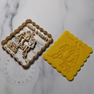 Egyedi, túrázós esküvői süteménykiszúró forma, sütipecsét. Sütikiszúró. Linzer, mézeskalács, keksz kiszúró - otthon & életmód - konyhafelszerelés, tálalás - sütés, főzés - sütikiszúró - Meska.hu