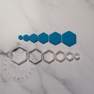 Lekerekített Hexagon alakú süthető gyurma kiszúrók - polymerclay, kiszúró, kellék - Meska.hu