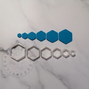 Lekerekített Hexagon alakú süthető gyurma kiszúrók - polymerclay, kiszúró, kellék, Otthon & Életmód, Konyhafelszerelés, tálalás, Sütikiszúró, Sütés, főzés, Mindenmás, Ékszerkészítés, MESKA