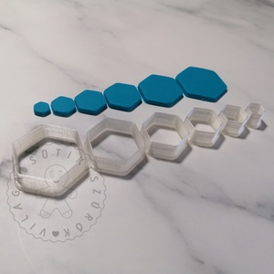 Lekerekített Hexagon alakú süthető gyurma kiszúrók - polymerclay, kiszúró, kellék - otthon & életmód - konyhafelszerelés, tálalás - sütés, főzés - sütikiszúró - Meska.hu