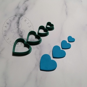 Szív süthető gyurma kiszúrók (4 db) - polymerclay, kiszúró, kellék - otthon & életmód - konyhafelszerelés, tálalás - sütés, főzés - sütikiszúró - Meska.hu