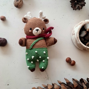 Páfrány, horgolt öltöztethető szarvas, Játék & Sport, Plüssállat & Játékfigura, Más figura, Baba-és bábkészítés, Horgolás, MESKA