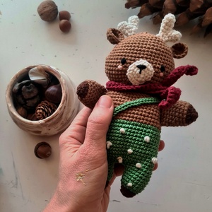 Páfrány, horgolt öltöztethető szarvas - játék & sport - plüssállat & játékfigura - más figura - Meska.hu