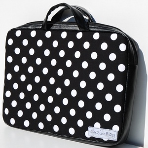 Gwnyke rendelése-Fekete-fehér pöttyös laptop táska -  - Meska.hu