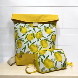 SuziartBag Sárga citromos nagyméretű hátizsák - táska & tok - kézitáska & válltáska - válltáska - Meska.hu