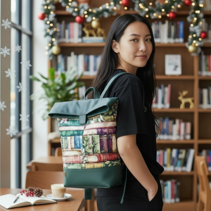 Zöld könyves hátizsák - táska & tok - kézitáska & válltáska - válltáska - Meska.hu
