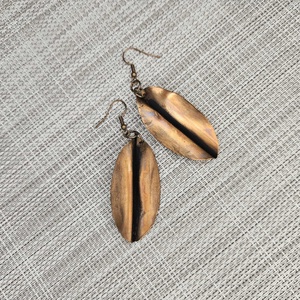 Patinázott fülbevaló - kávébab, Ékszer, Fülbevaló, Lógó fülbevaló, , MESKA