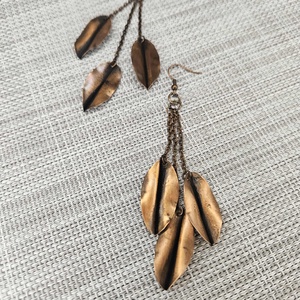 Tripla levélke fülbevaló, Ékszer, Fülbevaló, Lógó fülbevaló, Ékszerkészítés, Ötvös, MESKA