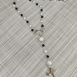 Rózsafüzér - fehér jáde-ónix - Meska.hu