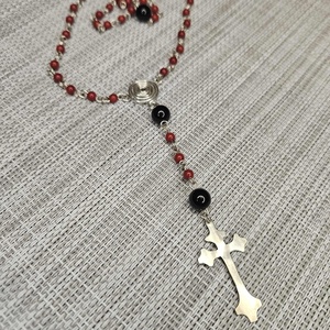 Rózsafüzér - korall-ónix - Meska.hu