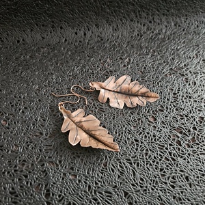 Tölgyfalevél fülbevaló, Ékszer, Fülbevaló, Lógó fülbevaló, Ékszerkészítés, Ötvös, MESKA