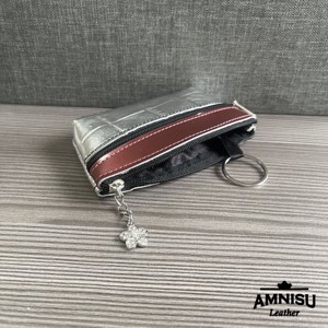 Ezüst krokkómintás - rosegold kettő cipzáras kulcstartó B1002 - táska & tok - kulcstartó & táskadísz - kulcstartó - Meska.hu