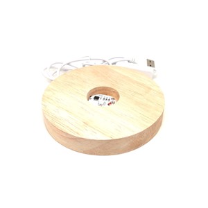 Fa talpas színváltós RGB LED talp ásványokhoz 12 cm kerek, Kellékek & szerszámok, Ásvány alapanyag, , MESKA