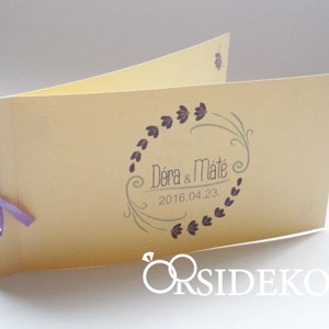 Levendulás esküvői meghívó szalaggal átkötve, Esküvő, Meghívó & Kártya, Meghívó, , MESKA